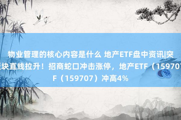 物业管理的核心内容是什么 地产ETF盘中资讯|突发！地产板块直线拉升！招商蛇口冲击涨停，地产ETF（159707）冲高4%