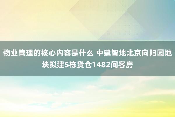 物业管理的核心内容是什么 中建智地北京向阳园地块拟建5栋货仓1482间客房