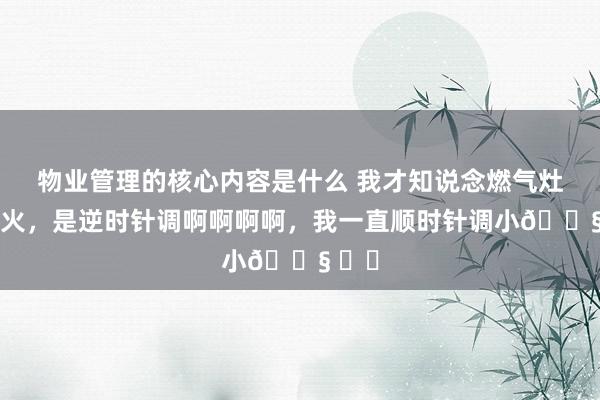 物业管理的核心内容是什么 我才知说念燃气灶调小火，是逆时针调啊啊啊啊，我一直顺时针调小😧 ​​