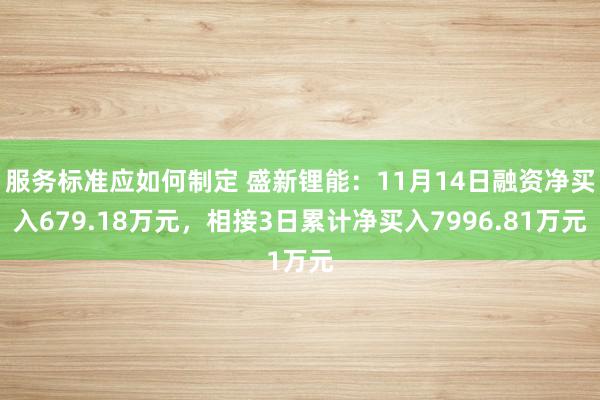 服务标准应如何制定 盛新锂能：11月14日融资净买入679.18万元，相接3日累计净买入7996.81万元