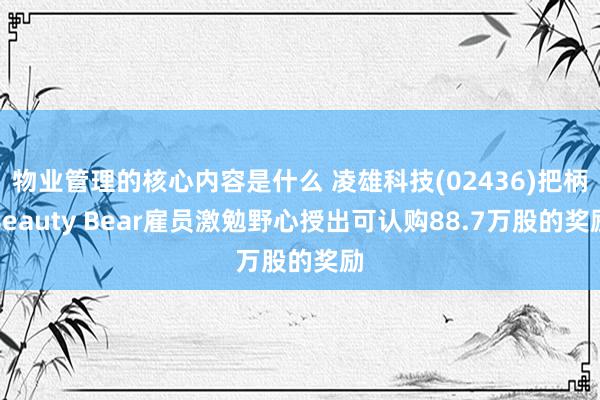 物业管理的核心内容是什么 凌雄科技(02436)把柄Beauty Bear雇员激勉野心授出可认购88.7万股的奖励