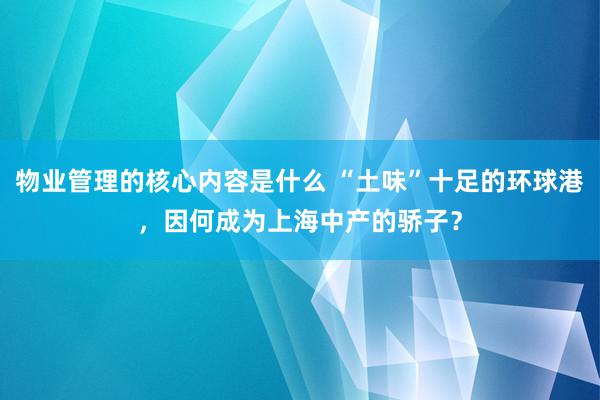 物业管理的核心内容是什么 “土味”十足的环球港，因何成为上海中产的骄子？