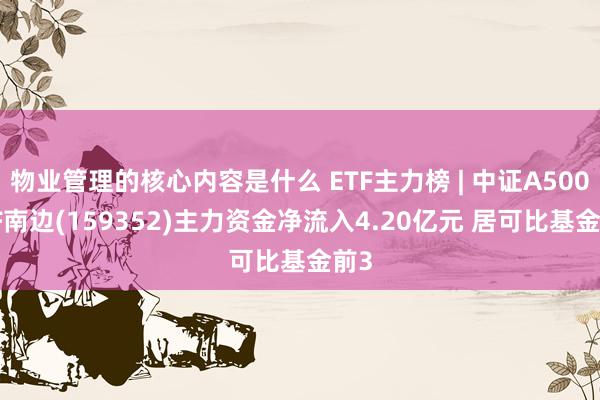 物业管理的核心内容是什么 ETF主力榜 | 中证A500ETF南边(159352)主力资金净流入4.20亿元 居可比基金前3