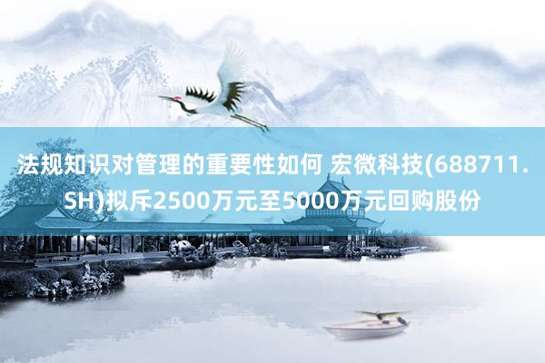 法规知识对管理的重要性如何 宏微科技(688711.SH)拟斥2500万元至5000万元回购股份