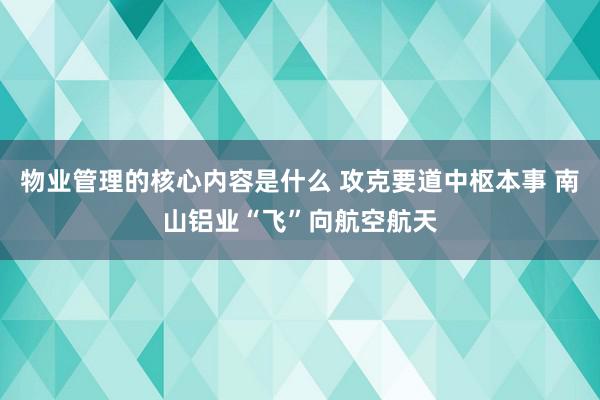 物业管理的核心内容是什么 攻克要道中枢本事 南山铝业“飞”向航空航天