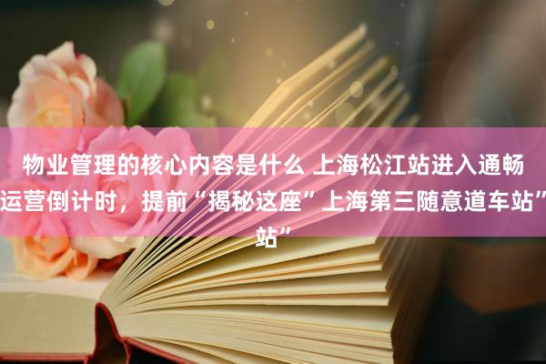 物业管理的核心内容是什么 上海松江站进入通畅运营倒计时，提前“揭秘这座”上海第三随意道车站”