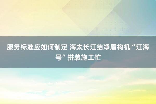 服务标准应如何制定 海太长江结净盾构机“江海号”拼装施工忙