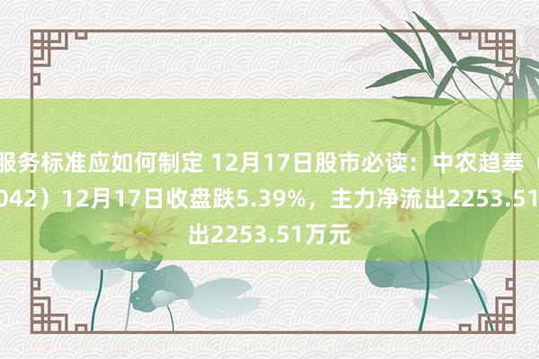 服务标准应如何制定 12月17日股市必读：中农趋奉（003042）12月17日收盘跌5.39%，主力净流出2253.51万元