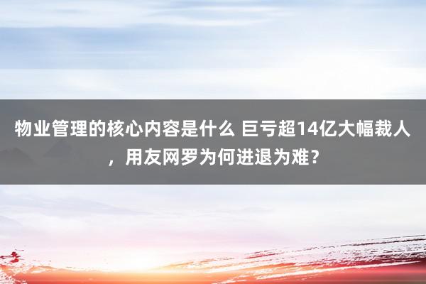 物业管理的核心内容是什么 巨亏超14亿大幅裁人，用友网罗为何进退为难？