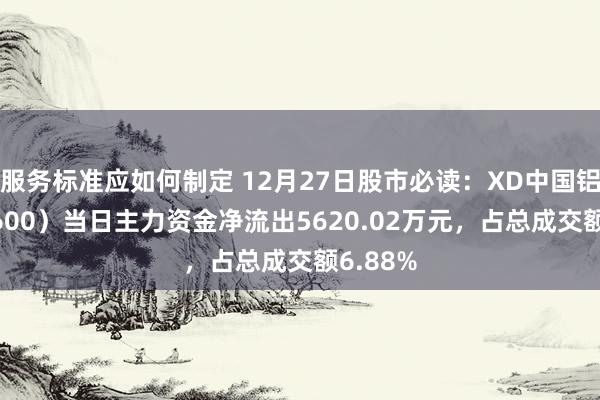 服务标准应如何制定 12月27日股市必读：XD中国铝（601600）当日主力资金净流出5620.02万元，占总成交额6.88%