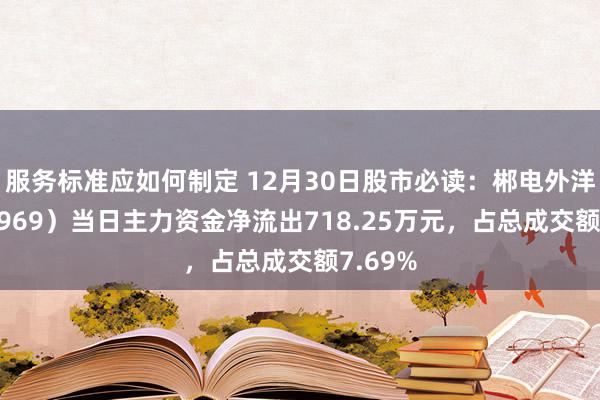 服务标准应如何制定 12月30日股市必读：郴电外洋（600969）当日主力资金净流出718.25万元，占总成交额7.69%