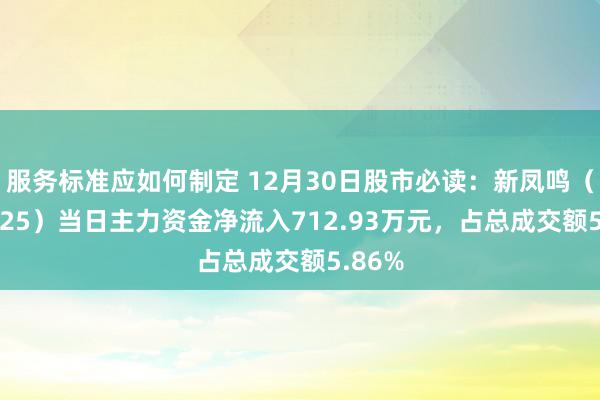 服务标准应如何制定 12月30日股市必读：新凤鸣（603225）当日主力资金净流入712.93万元，占总成交额5.86%