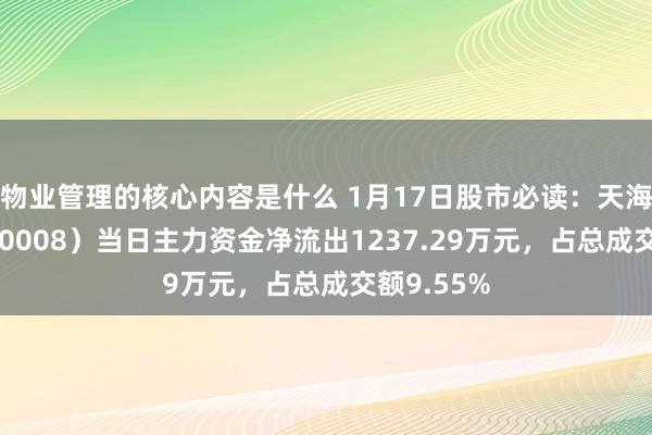 物业管理的核心内容是什么 1月17日股市必读：天海防务（300008）当日主力资金净流出1237.29万元，占总成交额9.55%