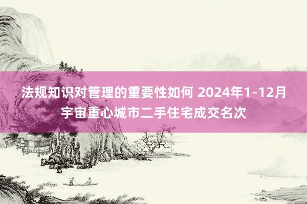 法规知识对管理的重要性如何 2024年1-12月宇宙重心城市二手住宅成交名次