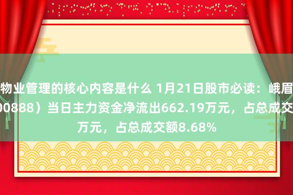 物业管理的核心内容是什么 1月21日股市必读：峨眉山Ａ（000888）当日主力资金净流出662.19万元，占总成交额8.68%