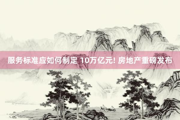 服务标准应如何制定 10万亿元! 房地产重磅发布