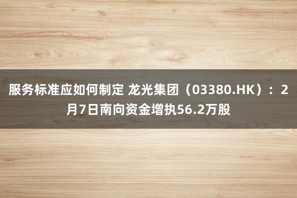 服务标准应如何制定 龙光集团（03380.HK）：2月7日南向资金增执56.2万股